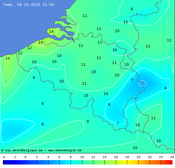 Actuele temperaturen