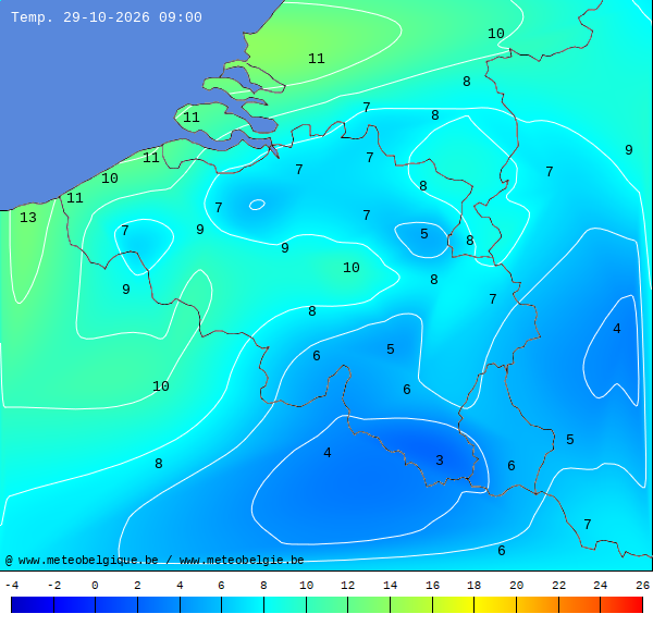 Actuele temperaturen