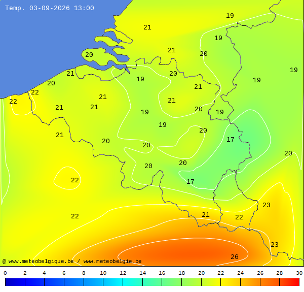 Actuele temperaturen