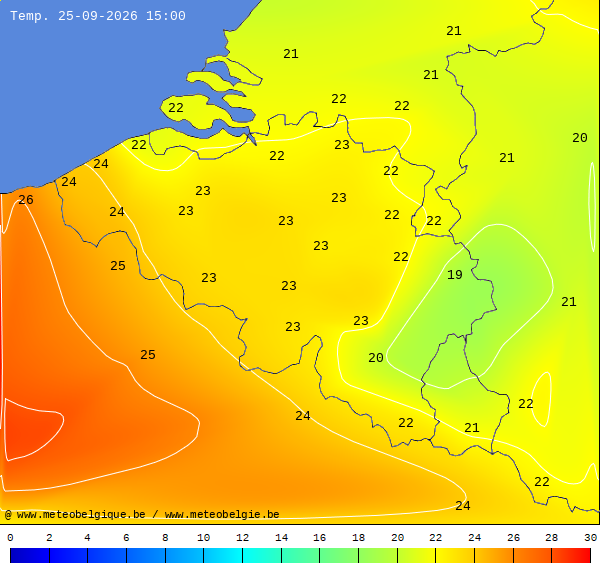 Actuele temperaturen