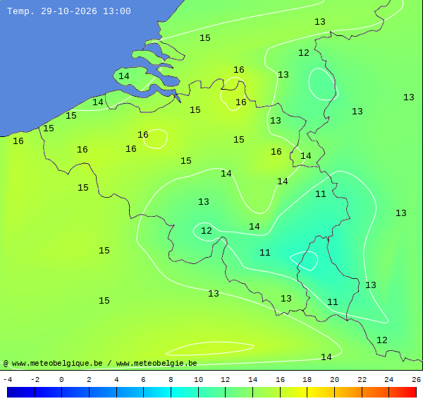 Actuele temperaturen