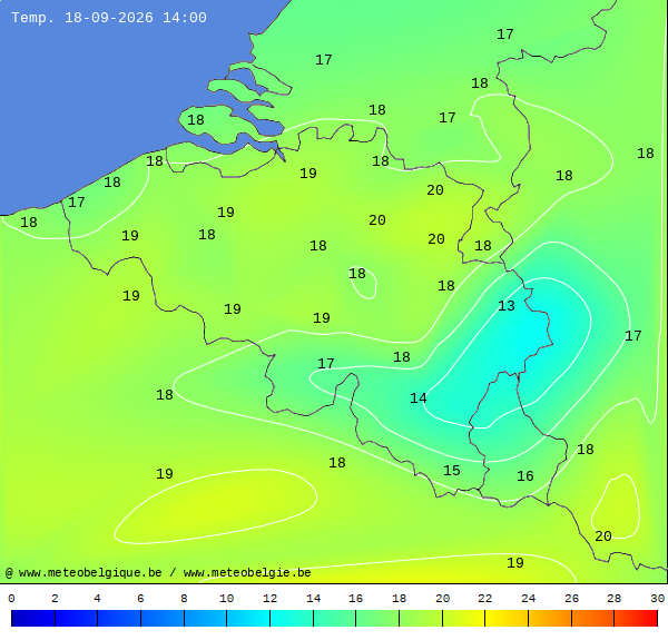 Actuele temperaturen