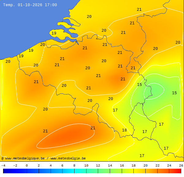 Actuele temperaturen