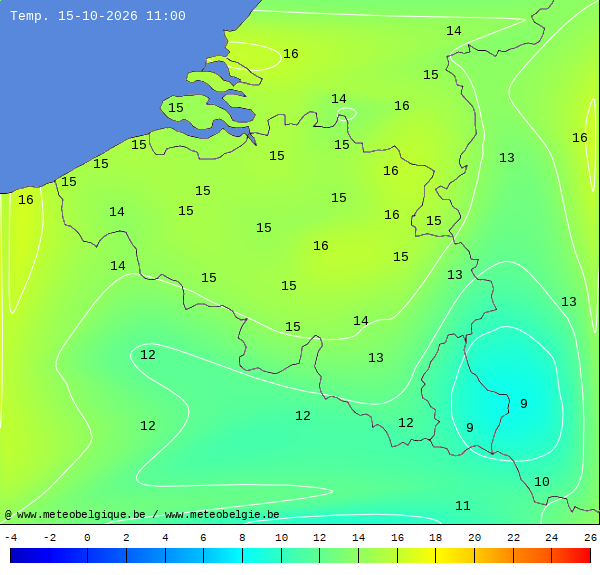 Actuele temperaturen