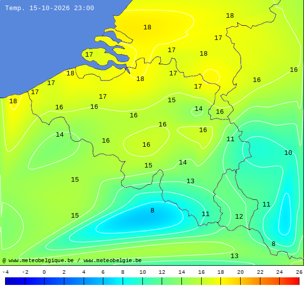 Actuele temperaturen