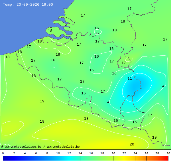 Actuele temperaturen