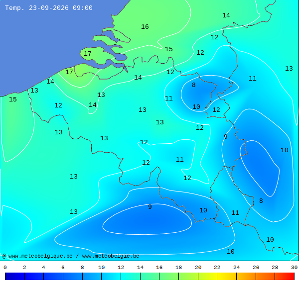 Actuele temperaturen