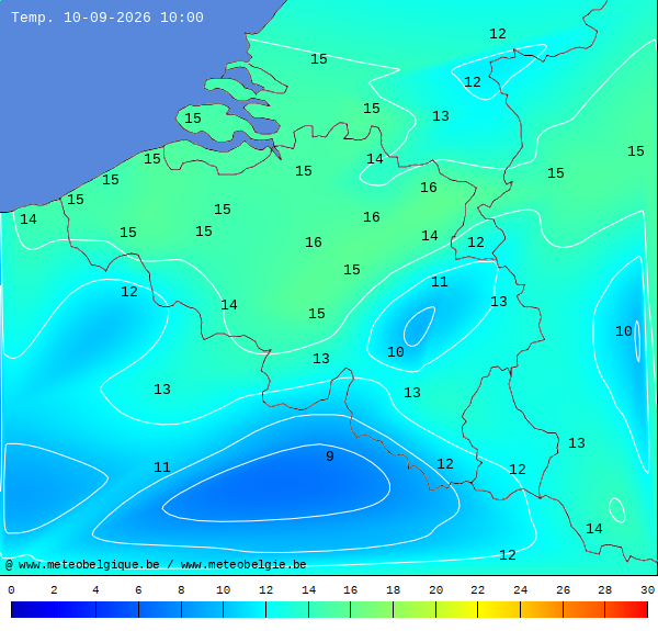 Actuele temperaturen