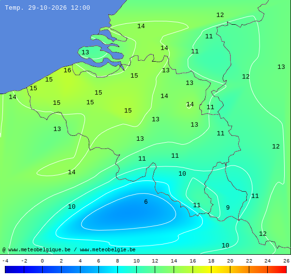 Actuele temperaturen