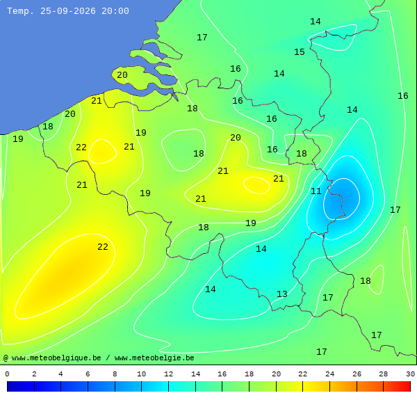 Actuele temperaturen