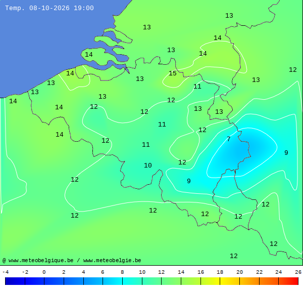 Actuele temperaturen