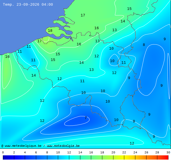 Actuele temperaturen