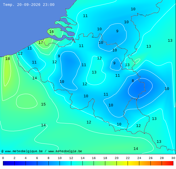 Actuele temperaturen