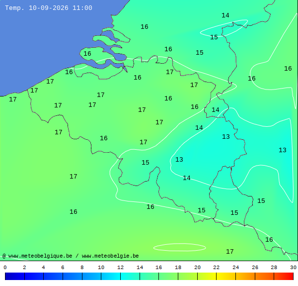 Actuele temperaturen