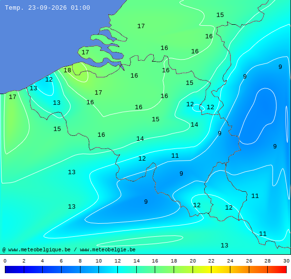 Actuele temperaturen