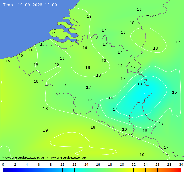 Actuele temperaturen
