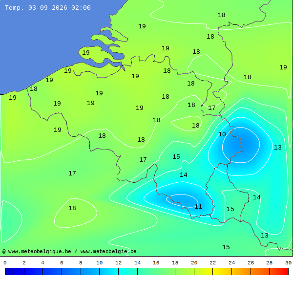 Actuele temperaturen