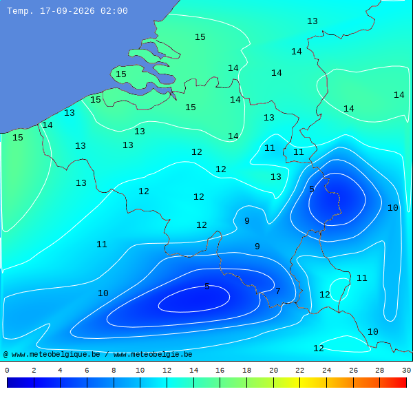 Actuele temperaturen