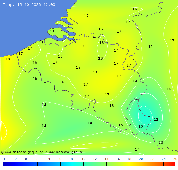 Actuele temperaturen
