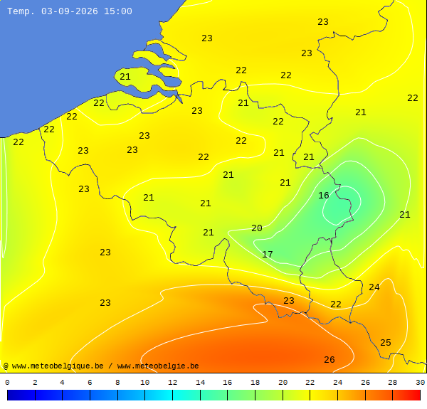 Actuele temperaturen