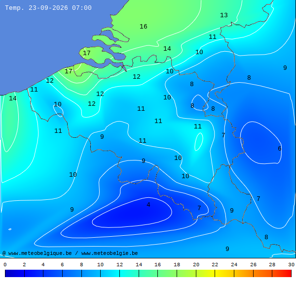 Actuele temperaturen