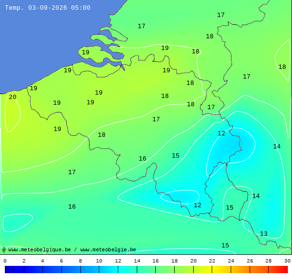Actuele temperaturen