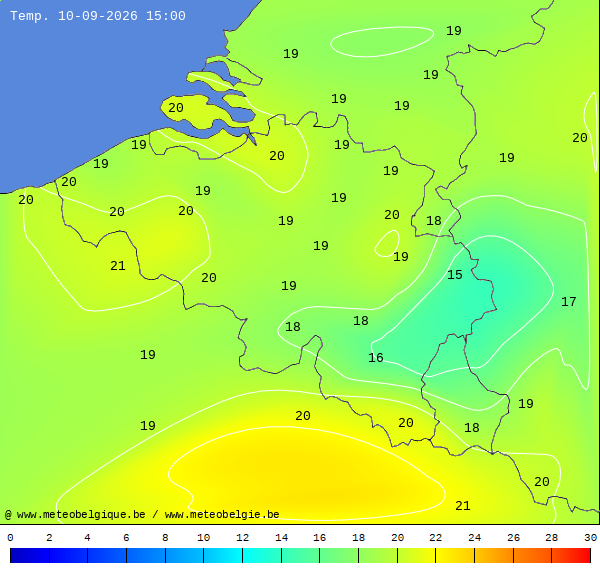 Actuele temperaturen