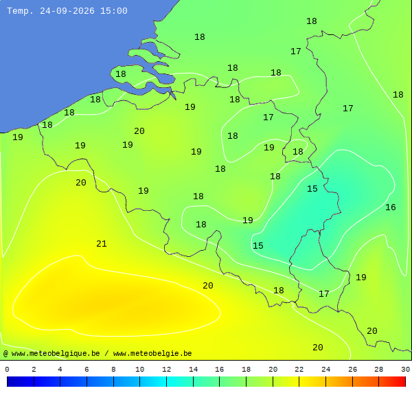 Actuele temperaturen