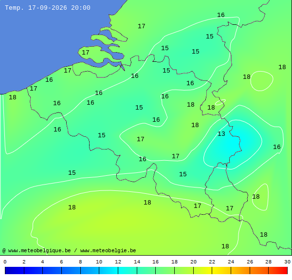 Actuele temperaturen