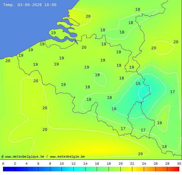 Actuele temperaturen