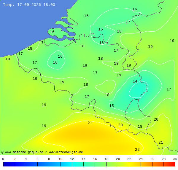 Actuele temperaturen