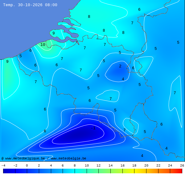 Actuele temperaturen