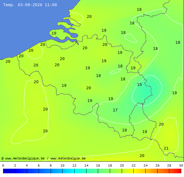 Actuele temperaturen