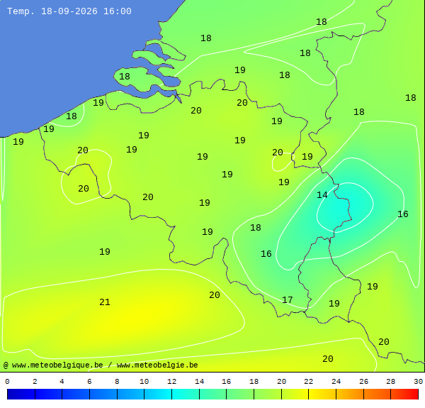 Actuele temperaturen