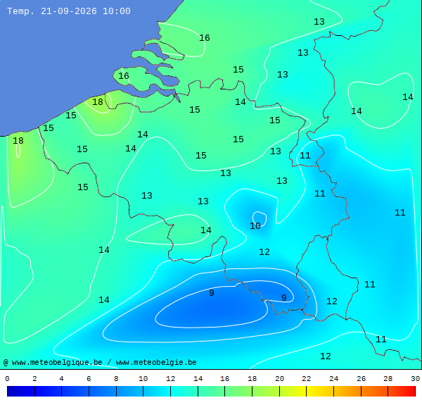 Actuele temperaturen