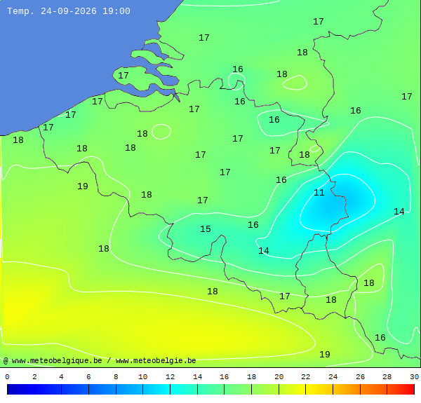 Actuele temperaturen