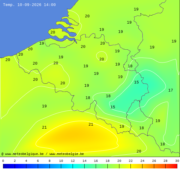 Actuele temperaturen