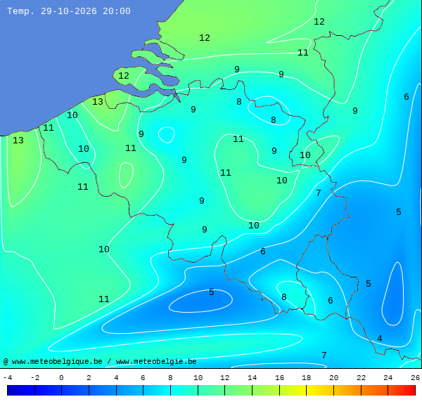 Actuele temperaturen