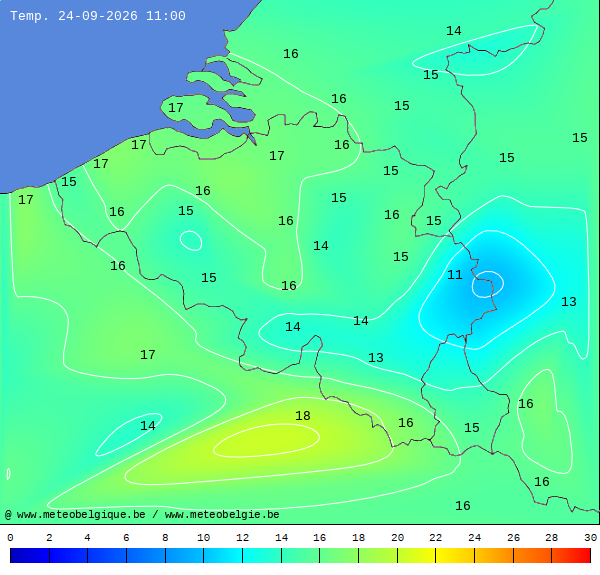 Actuele temperaturen