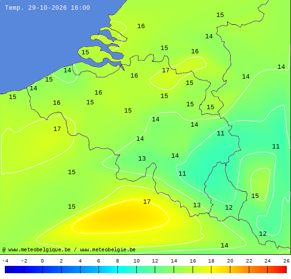 Actuele temperaturen