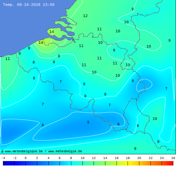 Actuele temperaturen