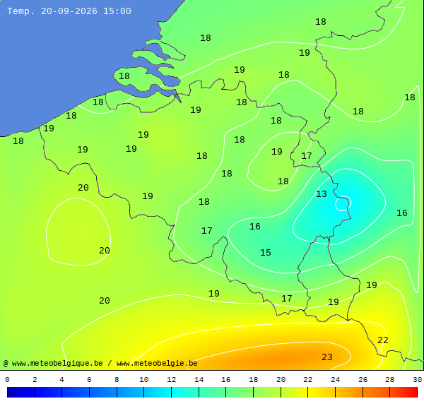 Actuele temperaturen