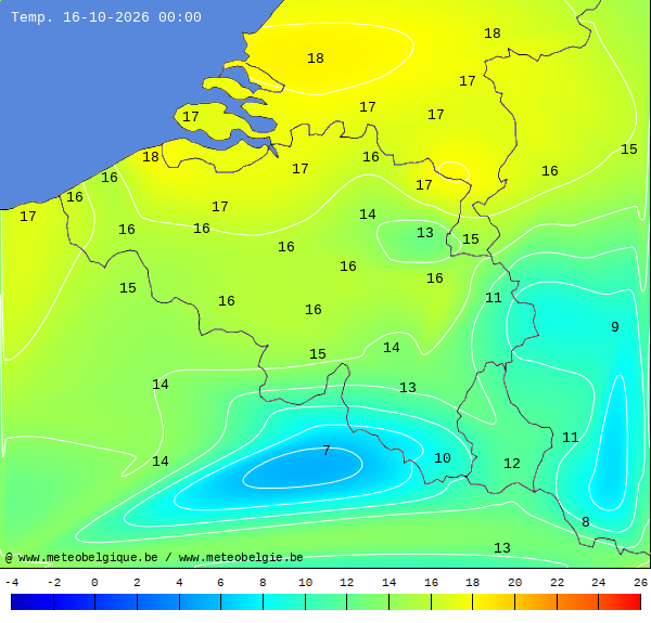 Actuele temperaturen