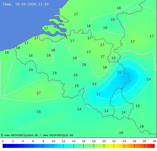 Actuele temperaturen