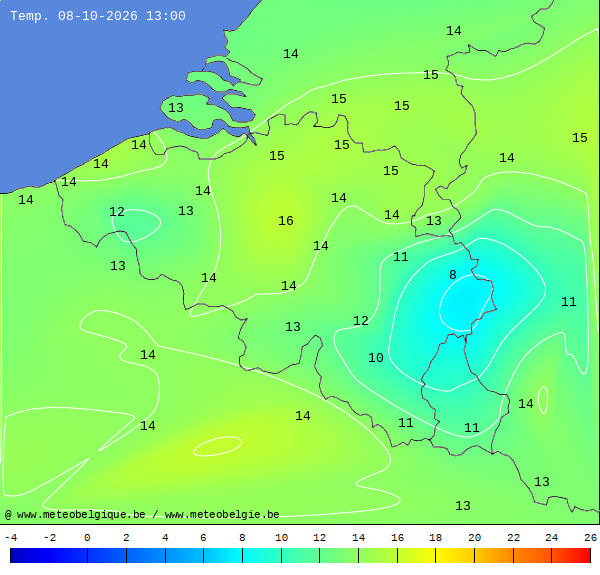 Actuele temperaturen
