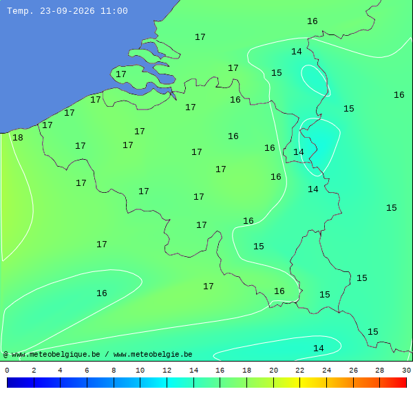 Actuele temperaturen