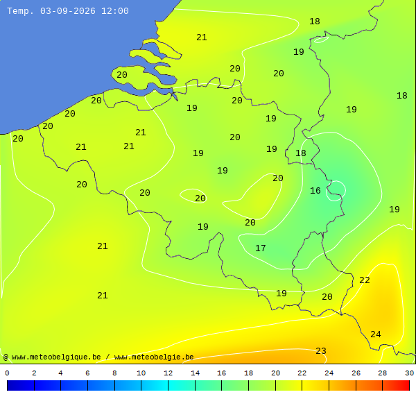 Actuele temperaturen