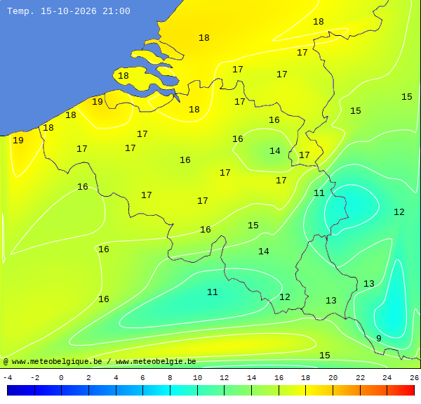 Actuele temperaturen