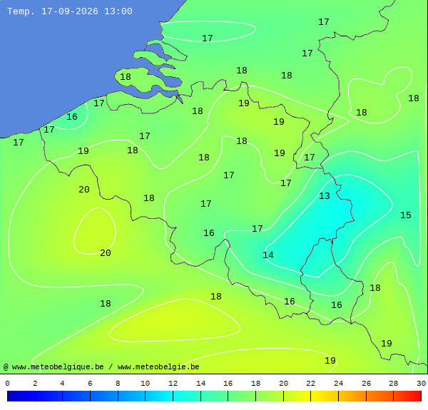 Actuele temperaturen