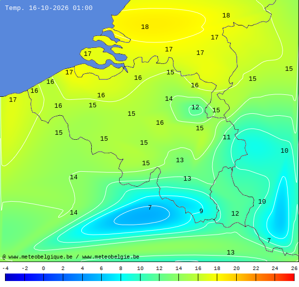 Actuele temperaturen